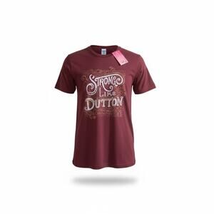 Lulu Mac “Strong Like Dutton” Western Graphic Tee Maroon Size S NWT